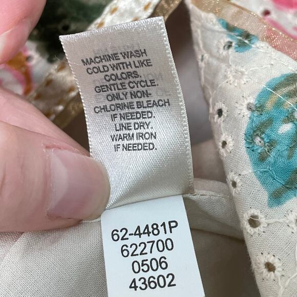 Vintage Y2k J. Jill Re: Crafted Floral Eyelet Zip Jacket Romantic Shabby Chic SP - Picture 12 of 12